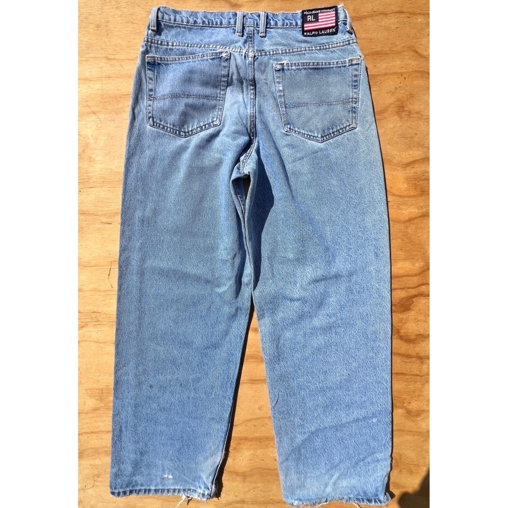 Polo Jeans Co Ralph Lauren Vintage Relaxed Wide Leg Jeans 34x30 Big 20" - Picture 11 of 13